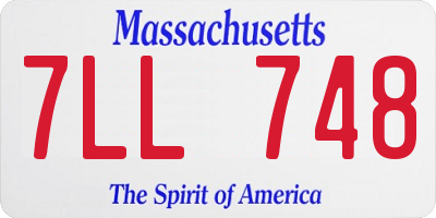 MA license plate 7LL748