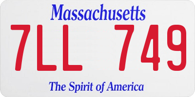 MA license plate 7LL749
