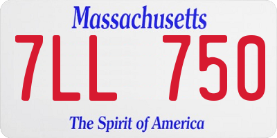 MA license plate 7LL750