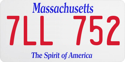 MA license plate 7LL752