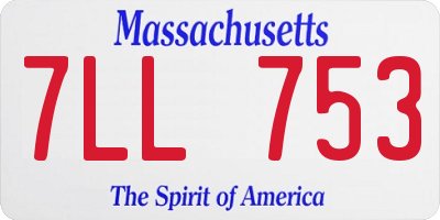 MA license plate 7LL753