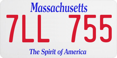 MA license plate 7LL755