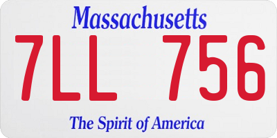 MA license plate 7LL756