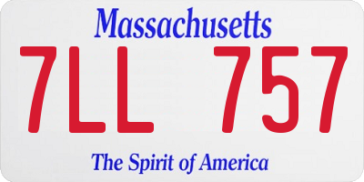 MA license plate 7LL757