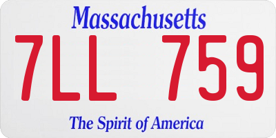 MA license plate 7LL759