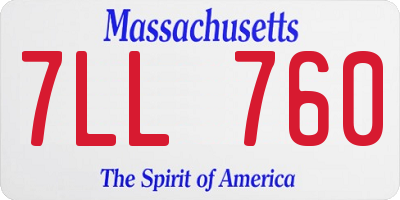 MA license plate 7LL760
