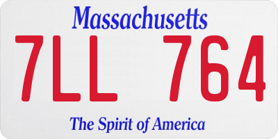 MA license plate 7LL764