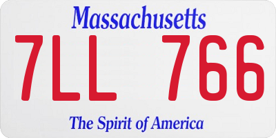 MA license plate 7LL766
