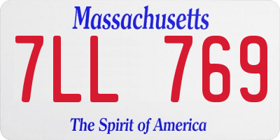 MA license plate 7LL769