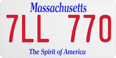 MA license plate 7LL770