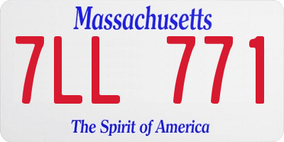 MA license plate 7LL771
