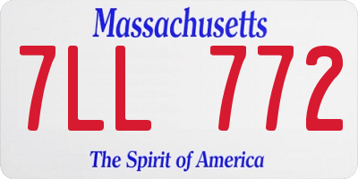 MA license plate 7LL772