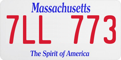 MA license plate 7LL773