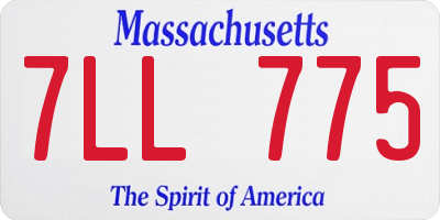 MA license plate 7LL775