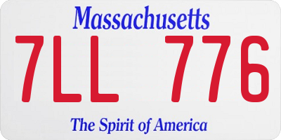 MA license plate 7LL776