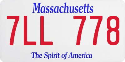 MA license plate 7LL778