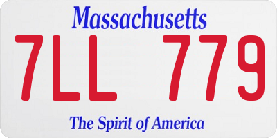 MA license plate 7LL779