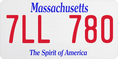 MA license plate 7LL780