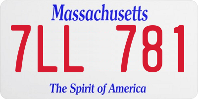 MA license plate 7LL781
