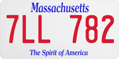 MA license plate 7LL782