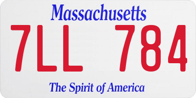 MA license plate 7LL784