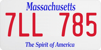 MA license plate 7LL785
