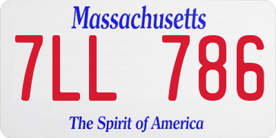 MA license plate 7LL786
