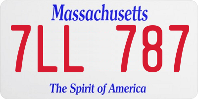 MA license plate 7LL787