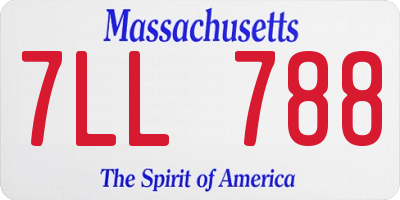 MA license plate 7LL788