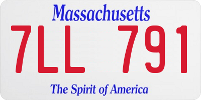 MA license plate 7LL791