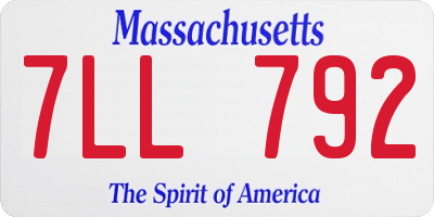 MA license plate 7LL792