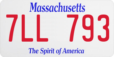 MA license plate 7LL793