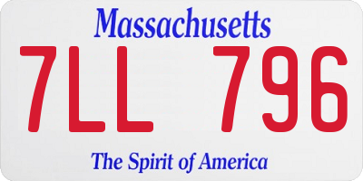 MA license plate 7LL796