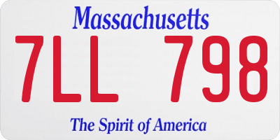 MA license plate 7LL798