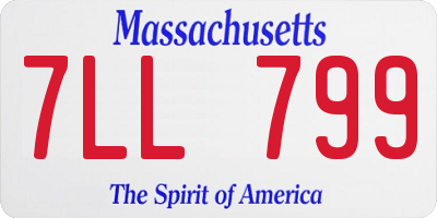MA license plate 7LL799