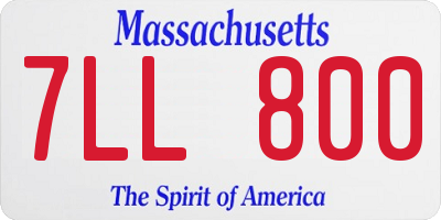 MA license plate 7LL800