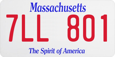 MA license plate 7LL801