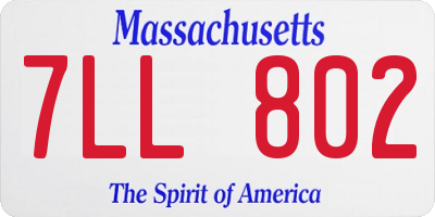 MA license plate 7LL802