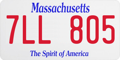 MA license plate 7LL805