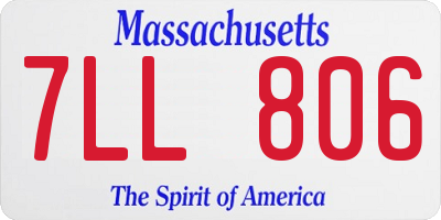 MA license plate 7LL806