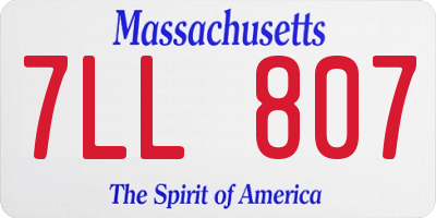 MA license plate 7LL807