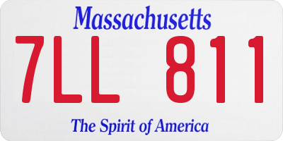 MA license plate 7LL811