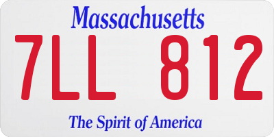 MA license plate 7LL812