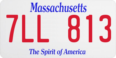 MA license plate 7LL813