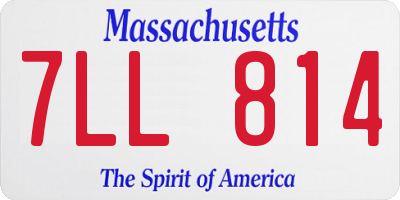 MA license plate 7LL814