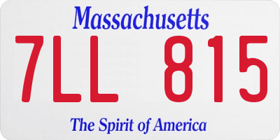 MA license plate 7LL815