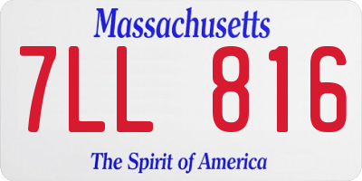 MA license plate 7LL816