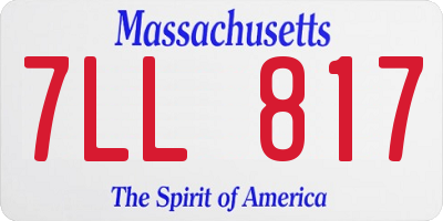 MA license plate 7LL817