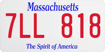 MA license plate 7LL818