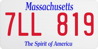 MA license plate 7LL819